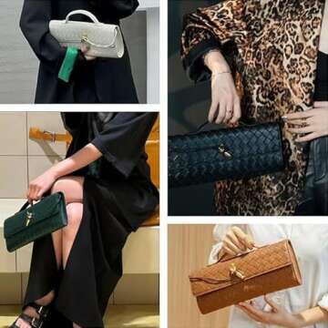 Trendy Handmade Woven Leather Crossbody Bag for Women, Women Underarm Shoulder Handbag, Evening Purse with Chain Strap, Black