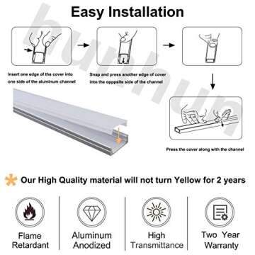 hunhun 20-Pack 6.6ft U Shape LED Aluminum Channels