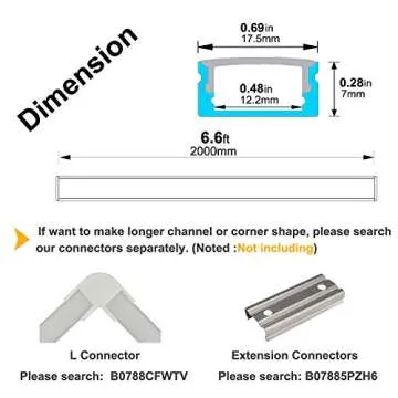 hunhun 20-Pack 6.6ft U Shape LED Aluminum Channels