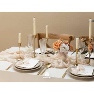 Vitalizart White Handmade Chiffon Silk Ribbon Fringe 1.5" x 21 Yd Nude & Ivory Frayed Edges Ribbons for Wedding Invitations Bridal Bouquets Gifts Wrapping Crafts Holiday Party Decorations