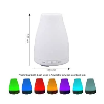 EcoGecko Aromatherapy Essential Oil Diffuser, Aroma Oil Diffuser Cool Mist Humidifier with Timer, 7 Color LED Lights, Auto Shut-Off for Home Bedroom Office