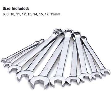 Max Torque 10-Piece Premium Metric Combination Wrench Set for Professionals