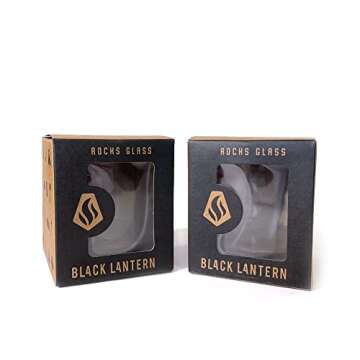 Black Lantern Whiskey Glasses Set of 2 - Elegant Gift Set