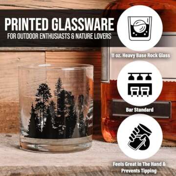 Black Lantern Whiskey Glasses Set of 2 - Elegant Gift Set