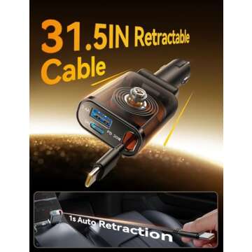 Ultra-Slim Car Charger for iPhone 16 Fast Charging