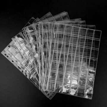 420 Pockets Coin Binders Pages - 1.14 inch Holders 10 pcs Loose-Leaf Sheets Acid-Free Collection Hol...