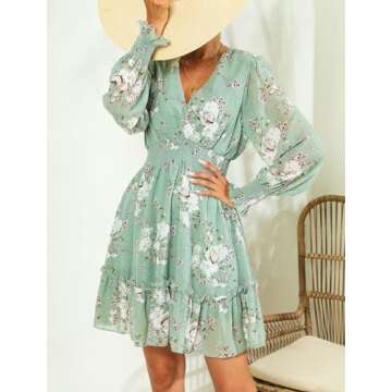 Prettywear Floral Chiffon Wrap Dress for All Occasions