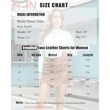 trendfoll Faux Leather Skorts for Woman High Waisted PU Leather Shorts Elastic Waist Ruched Wrap Skorts Skirts Brown