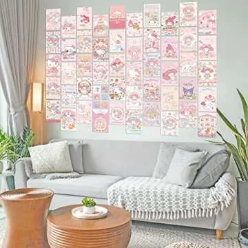 ARTBIZ 160PCS Anime Wall Collage Kit Aesthetic Pictures, Pink Anime Photo Collection for Teen Room Decor, Manga Posters Wall Prints Kit, Cute Posters for Room Bedroom Aesthetic