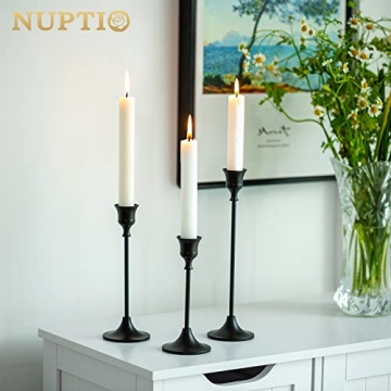 Nuptio Black Candle Holder Set for Elegant Decor