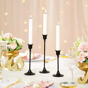Nuptio Black Candle Holder Set for Elegant Decor