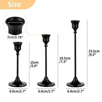 Nuptio Black Candle Holder Set for Elegant Decor