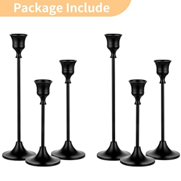 Nuptio Black Candle Holder Set for Elegant Decor