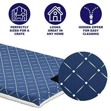 MidWest Homes for Pets Quiet Time Couture Paxton Dog Bed, Blue & Fleece with Removable Pillow Cover,...