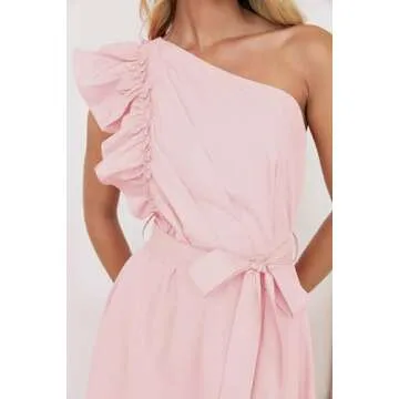 Stylish Summer One Shoulder Ruffle Maxi Dress for Women