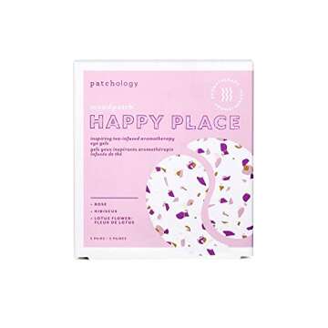 Patchology Happy Place Under Eye Patches - Overnight Anti-Aging Eye Masks for Dark Circles, Puffy & Eye Bags, & Wrinkles - Brightening & Depuffing Skin Care Eye Pads for a Youthful Glow (5 Pairs)
