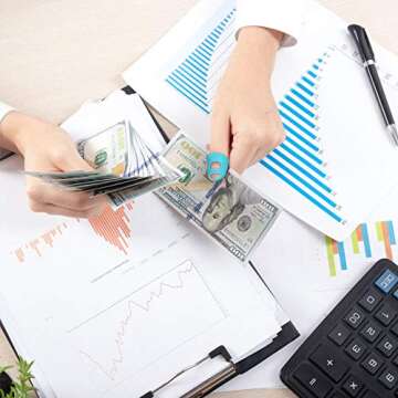 Zonon 20 Pieces Rubber Finger Tips Guard 5 Sizes Silicone Thimble Finger Pads Grips Assorted Colors hand Protector Covers for Sorting Task Embroidery Paperwork Carving(Blue)