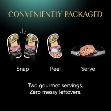 Sheba Perfect Portions Wet Cat Food Cuts in Gravy Variety Pack, Sustainable Salmon, Sustainable Tuna, and Delicate White Fish & Tuna Entree, 2.6 oz., Twin-Pack Trays, (24 Count, 48 Servings)