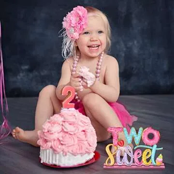 Donut Two Sweet Letter Sign Wooden Table Centerpieces 2st Donut Party Decorations for Baby Shower Boys Girls Birthday Party Supplies Decor Photo Props Kids