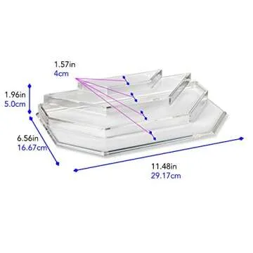 byAlegory Acrylic Finger Nail Polish Makeup Organizer Vanity Space Bottle Display 4 Tier Storage - Clear