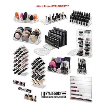 byAlegory Acrylic Finger Nail Polish Makeup Organizer Vanity Space Bottle Display 4 Tier Storage - Clear