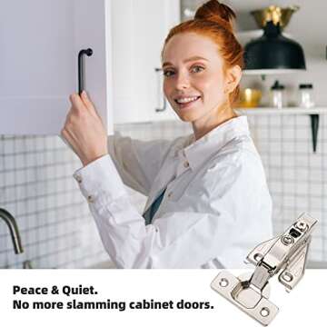 DecoBasics (10 PCS) Full Overlay Soft Close Cabinet Hinges for Kitchen Cabinets - 105° Face Frame C...