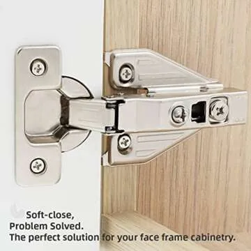 DecoBasics (10 PCS) Full Overlay Soft Close Cabinet Hinges for Kitchen Cabinets - 105° Face Frame Concealed Cabinet Door Hinge -3 Way Adjustability -Clip on Plate & Matching Screw 4 Easy Installation
