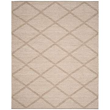 SAFAVIEH Montauk Collection Area Rug - 9' x 12', Handmade Cotton for Living Room & Bedroom
