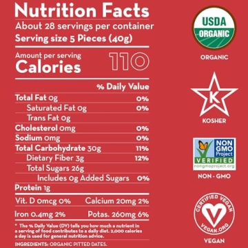 Sunny Fruit Organic Dried Pitted Deglet Nour Dates Bulk Bag