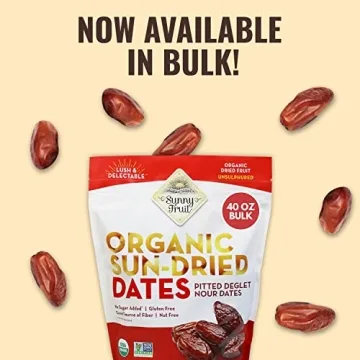 Sunny Fruit Organic Dried Pitted Deglet Nour Dates Bulk Bag