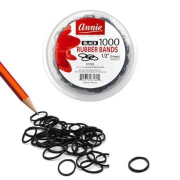 Durable ANNIE 1000 Black Rubber Bands for Reliable Use