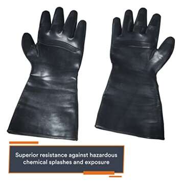 MIRA Safety Protective CBRN Gloves | Reusable Chemical Resistant Heavy-Duty Industrial Work Gloves | Black 1 Pair XS to XXL (Large (LG))