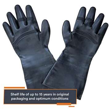 MIRA Safety Protective CBRN Gloves | Reusable Chemical Resistant Heavy-Duty Industrial Work Gloves | Black 1 Pair XS to XXL (Large (LG))