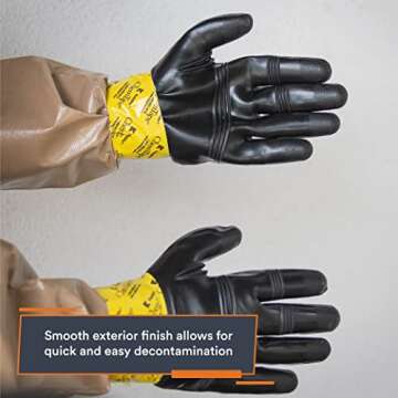MIRA Safety Protective CBRN Gloves | Reusable Chemical Resistant Heavy-Duty Industrial Work Gloves | Black 1 Pair XS to XXL (Large (LG))