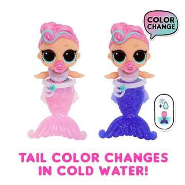LOL Surprise Mermaids Baby Sisters with Color Change Tail, 8 Dolls to Collect, Fashion Accessories, Great Gift for Kids Ages 4+