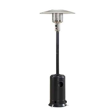 Sunjoy 47,000 BTU Avanti Outdoor Portable Propane Heater for Patio and Garden with Safety Auto Shut Off Valve and Wheels, Black…
