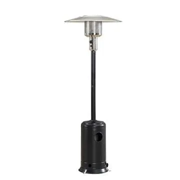 Sunjoy 47,000 BTU Avanti Outdoor Portable Propane Heater for Patio and Garden with Safety Auto Shut Off Valve and Wheels, Black…
