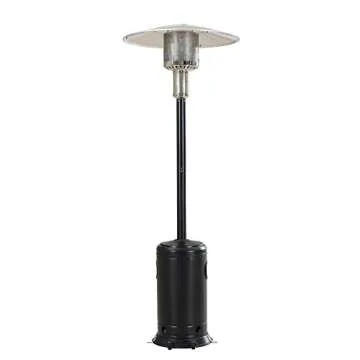 Sunjoy 47,000 BTU Avanti Outdoor Portable Propane Heater for Patio and Garden with Safety Auto Shut Off Valve and Wheels, Black…