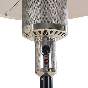 Sunjoy 47,000 BTU Avanti Outdoor Portable Propane Heater for Patio and Garden with Safety Auto Shut Off Valve and Wheels, Black…