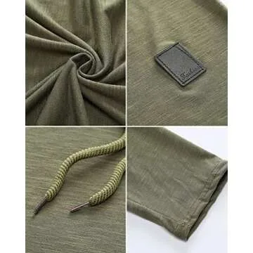 Lexiart Mens Fashion Athletic Hoodie in Solid Green