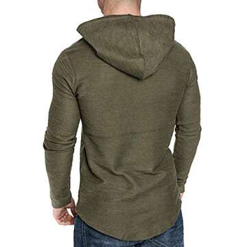 Lexiart Mens Fashion Athletic Hoodie in Solid Green