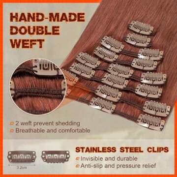 Benehair 14inch Clip-in Hair Extensions for Women