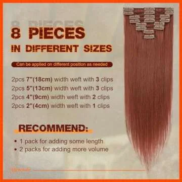 Benehair 14inch Clip-in Hair Extensions for Women