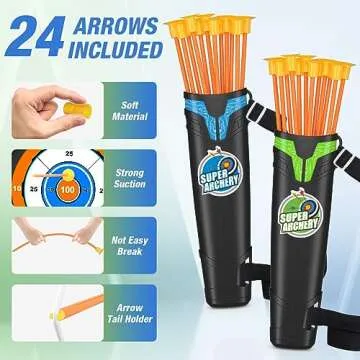 HYES LED Light Up Bow and Arrow Set for Kids 4-8