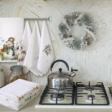 Festive Preboun 4 Pcs Christmas Kitchen Towels Set