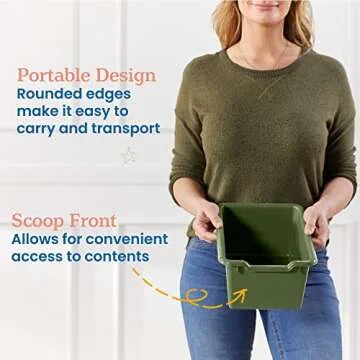 ECR4Kids Scoop Front Storage Bins, Hunter Green, 10-Piece Set