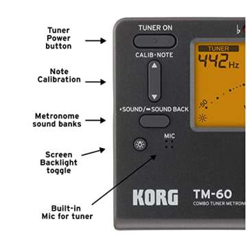 Korg TM60BK Tuner Metronome, Black