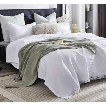 KyraHome 100% Organic Cotton Muslin Blanket - Stylish Comfort