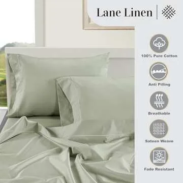 100% Egyptian Cotton Bed Sheets 1000 TC sábanas queen, Soft & Comfy Luxury Hotel like Thick Bedding Sheets & Pillowcase set, Machine Wash naturally cooling 16" Queen Deep Pocket Sheet Set Mineral