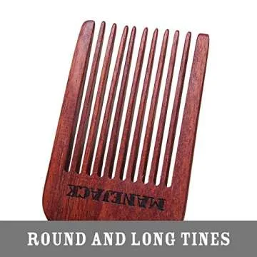 MANEJACK Beard Pick for Men- Wooden Comb Afro Hair Lift Combs